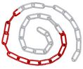 Safety Chain Barrier, Steel, 6mm, 225kg, Red / White